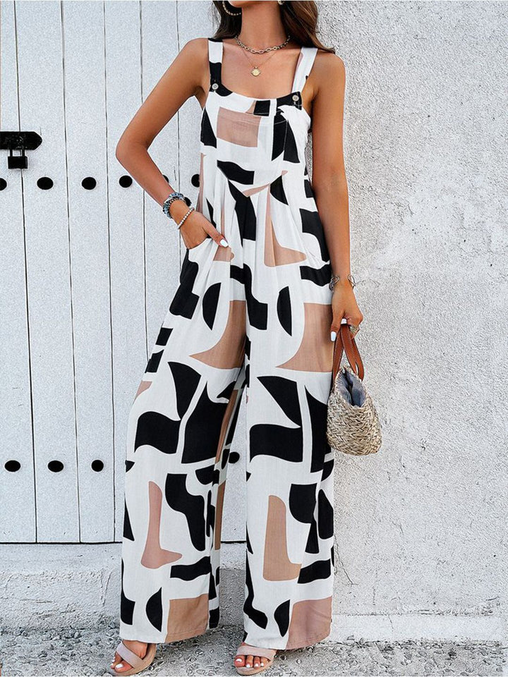 all about you Printed Shoulder Straps Basic Jumpsuit