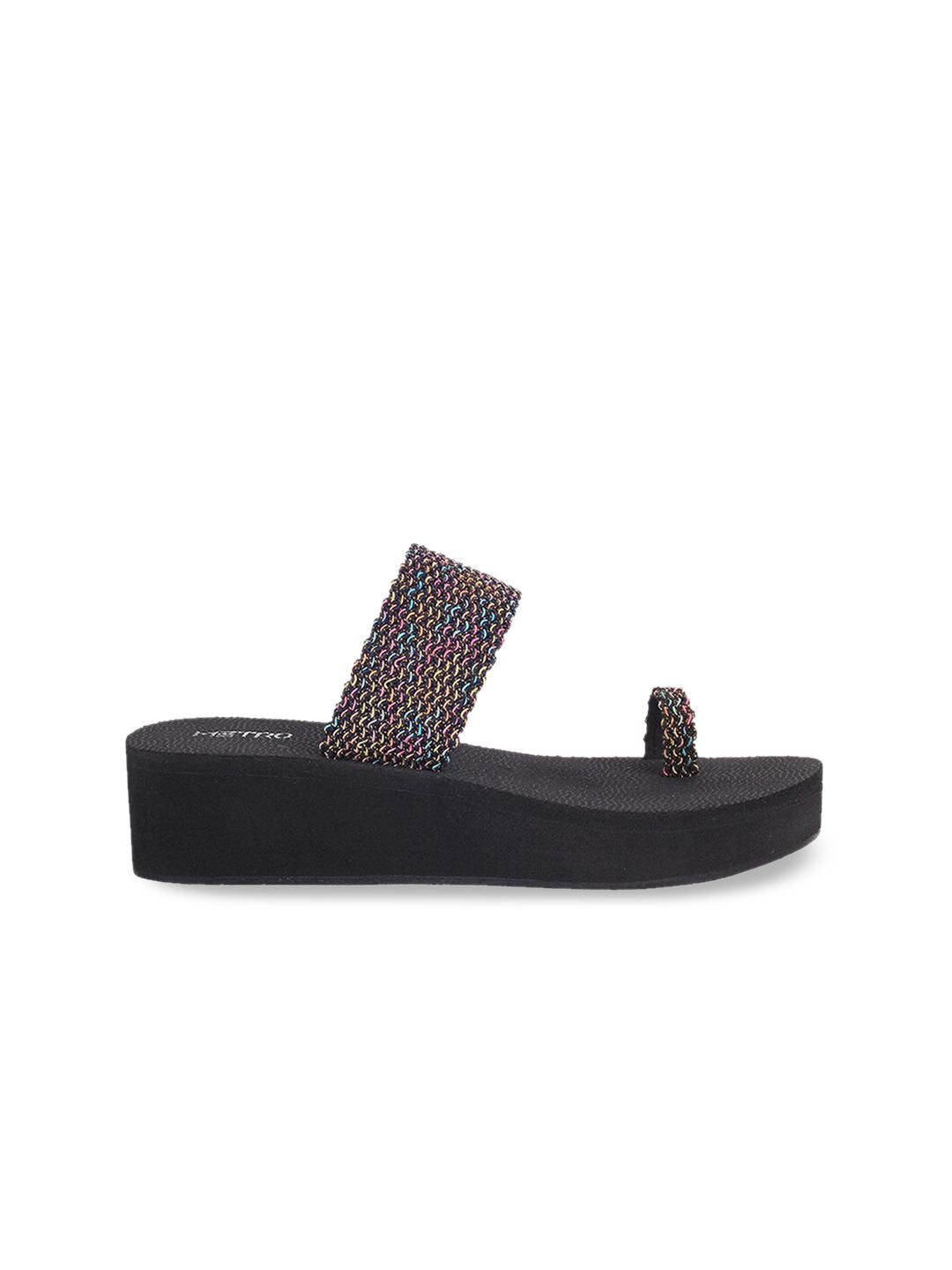 Metro Textured One Toe Flatform Heels