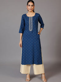 Libas Women Yoke Design Thread Work Dobby Kurta
