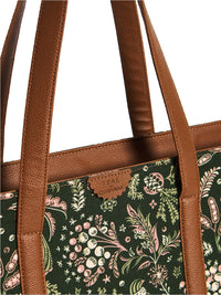 TEAL BY CHUMBAK Printed Shopper Handheld Bag with Fringed
