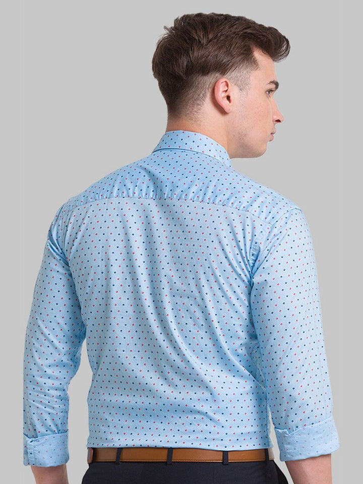 Park Avenue Men Blue Slim Fit Printed Formal Shirt
