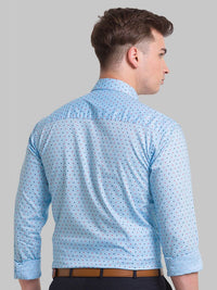 Park Avenue Men Blue Slim Fit Printed Formal Shirt