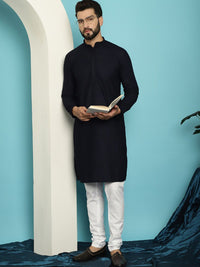 SOJANYA Geometric Embroidered Thread Work Pure Cotton Straight Kurta with Churidar