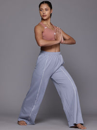 HRX by Hrithik Roshan Women Solid Piping Detailed Yoga Trackpants