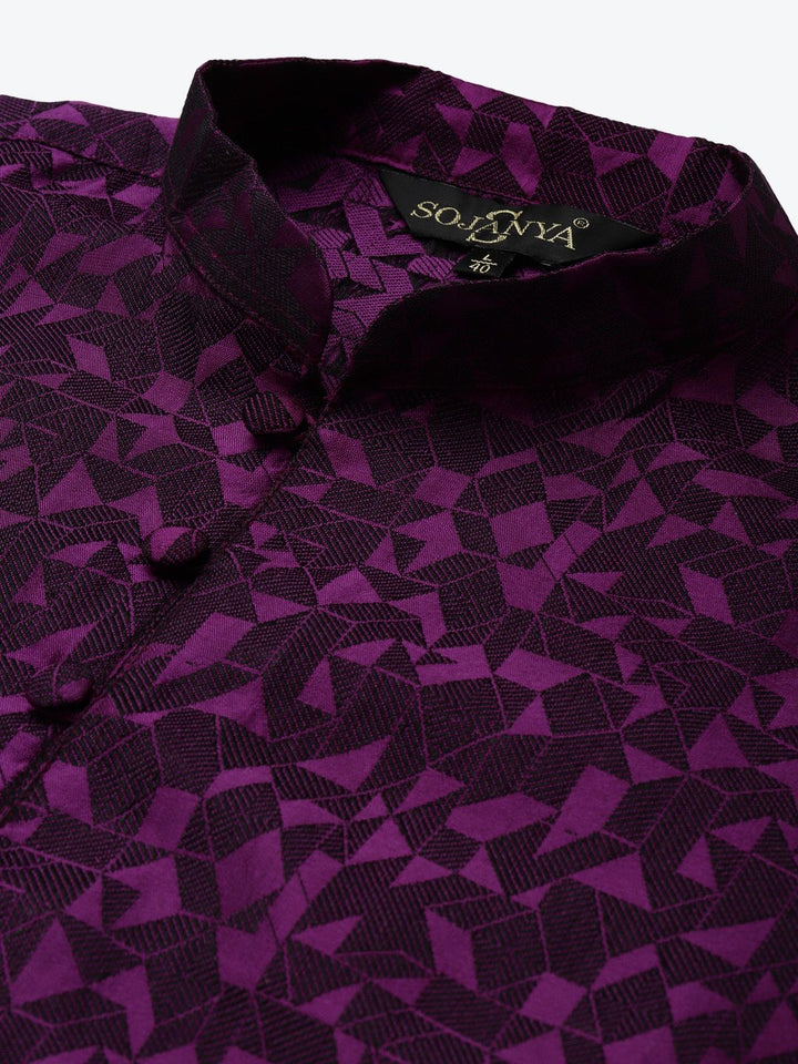 SOJANYA Kurta Lurus Rekaan Sendiri Lelaki Ungu & Pink