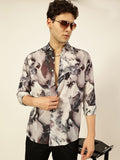 Thomas Scott Men Premium Conversational Printed Cotton Slim Fit Casual Shirt