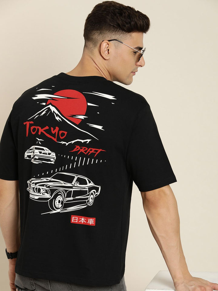 Difference of Opinion Men Pure Cotton Graphic Printed Oversized T-shirt