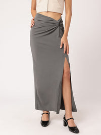 DressBerry Femme Fever Twisted Slit Maxi Skirt