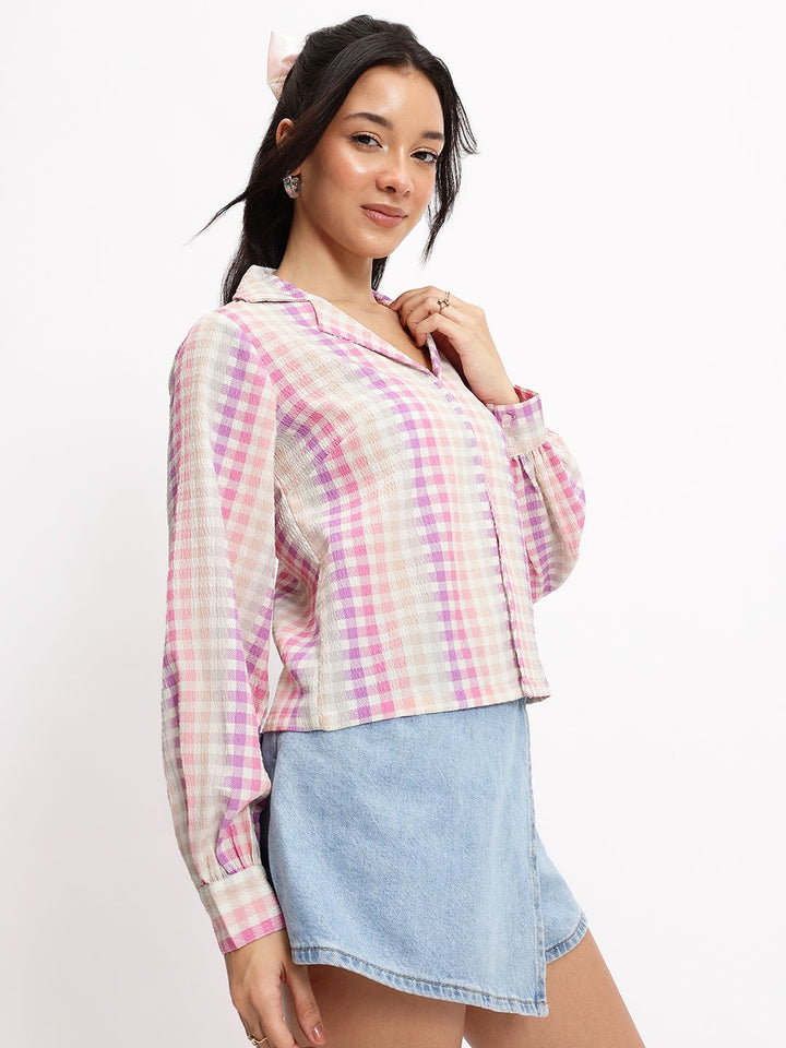DressBerry Rainbow Checkerboard Shirt