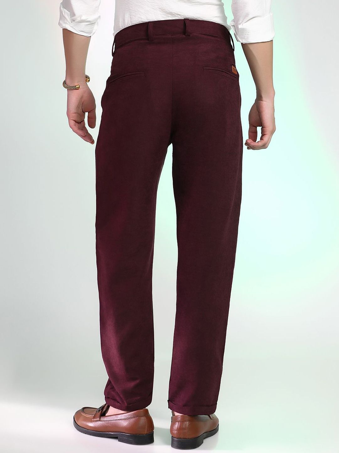 Campus Sutra Men Comfort Mid-Rise Relaxed Fit Trousers