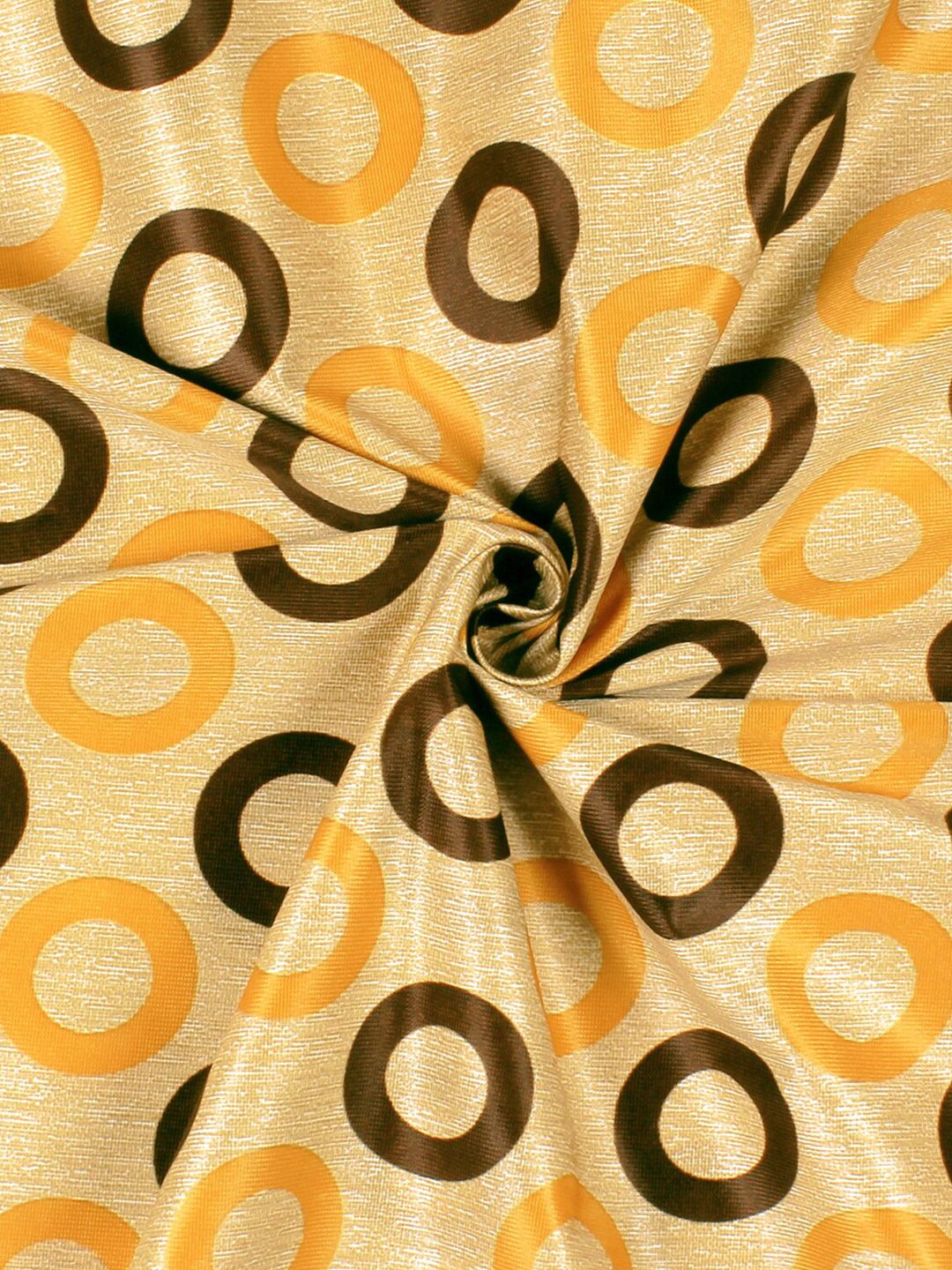 Story@home 2 Pieces Beige & Mustard Geometric Door Curtains