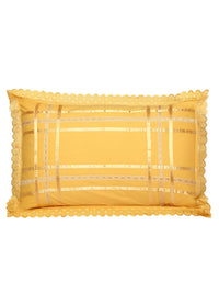 HOSTA HOMES Set Of 2 Orange Lace Embroidered 280 TC Rectangular Pillow Covers