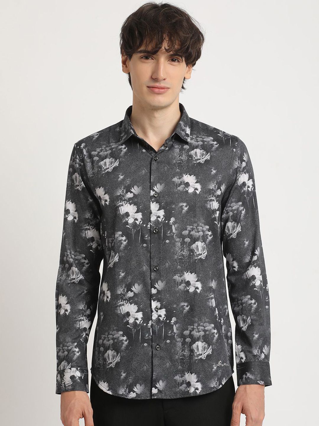 THE BEAR HOUSE Pure Cotton Printed Slim Fit Casual Shirt