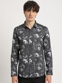 THE BEAR HOUSE Pure Cotton Printed Slim Fit Casual Shirt
