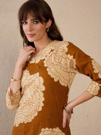 Indo Era Women Floral Printed Regular Pure Cotton Kurta with Trousers