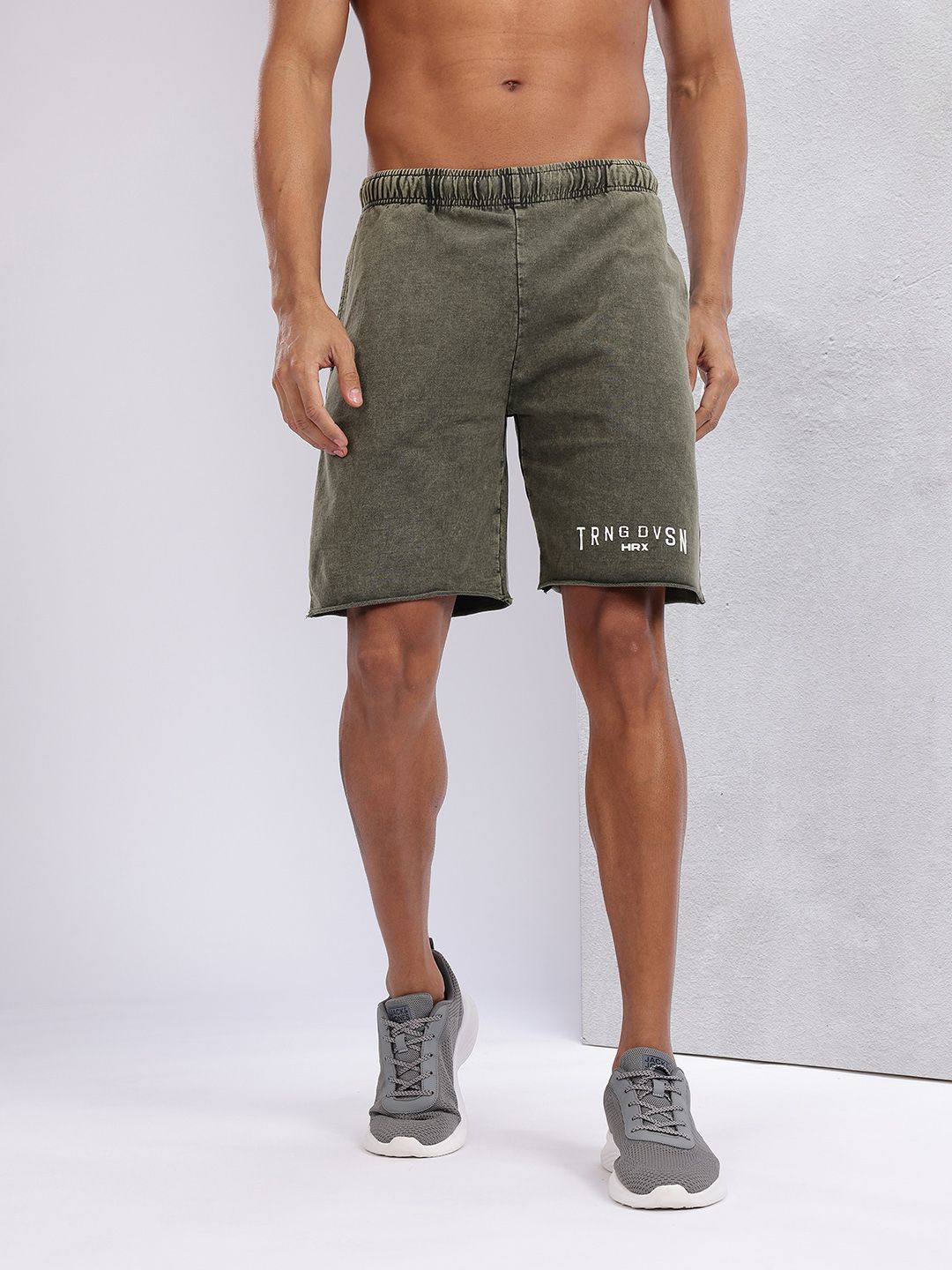 HRX by Hrithik Roshan Men Pure Cotton Washed Effect Training Shorts