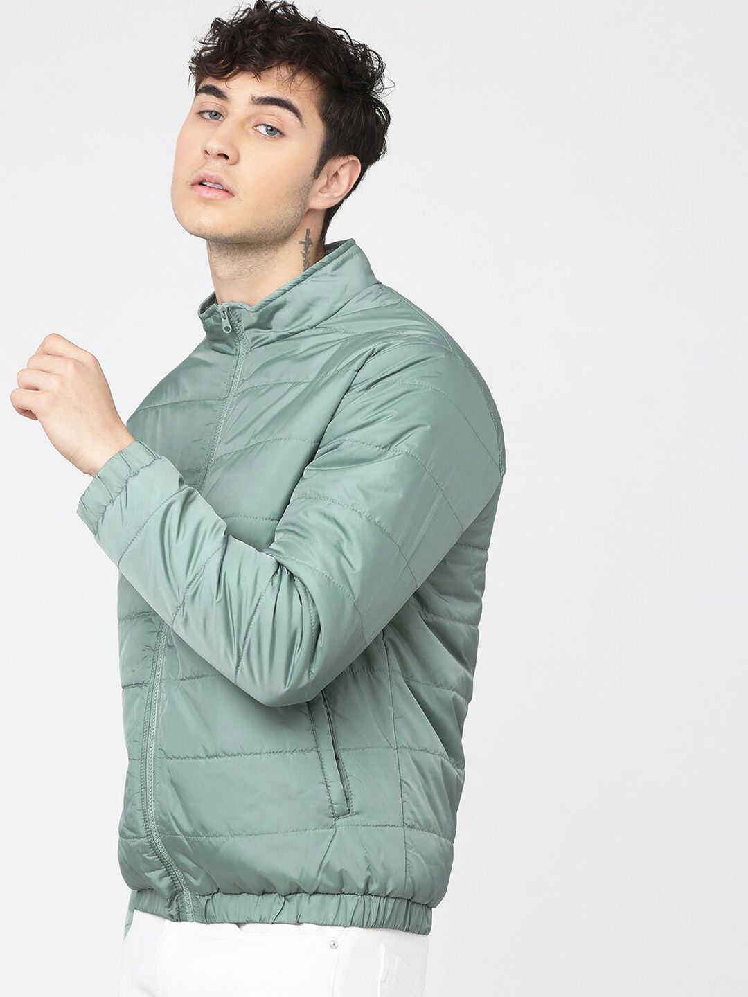 HIGHLANDER Men Green Puffer Jacket
