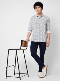 SPYKAR Geometric Printed Cotton Casual Shirt
