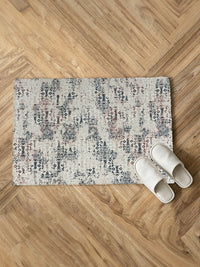 Angkasa Bandar Grey & Blue Geometric Printed Vintage Anti Carpet