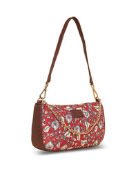 ZOUK Floral Printed Structured Baguette Bag Handbags