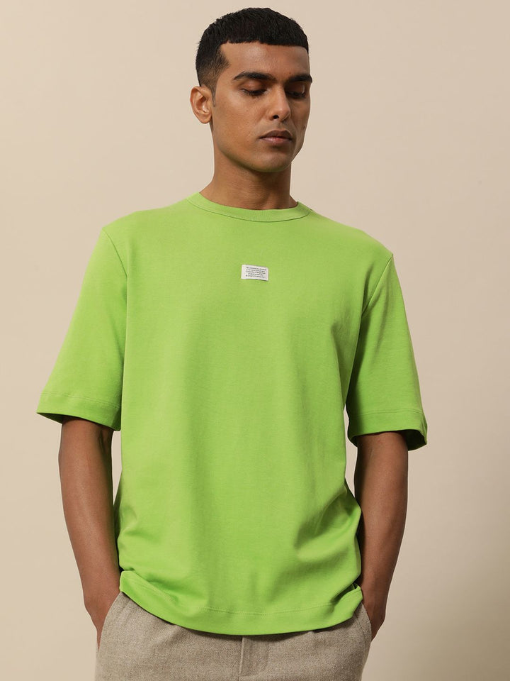 Mr Bowerbird Men Green Pure Cotton Philosophy Oversized T-shirt