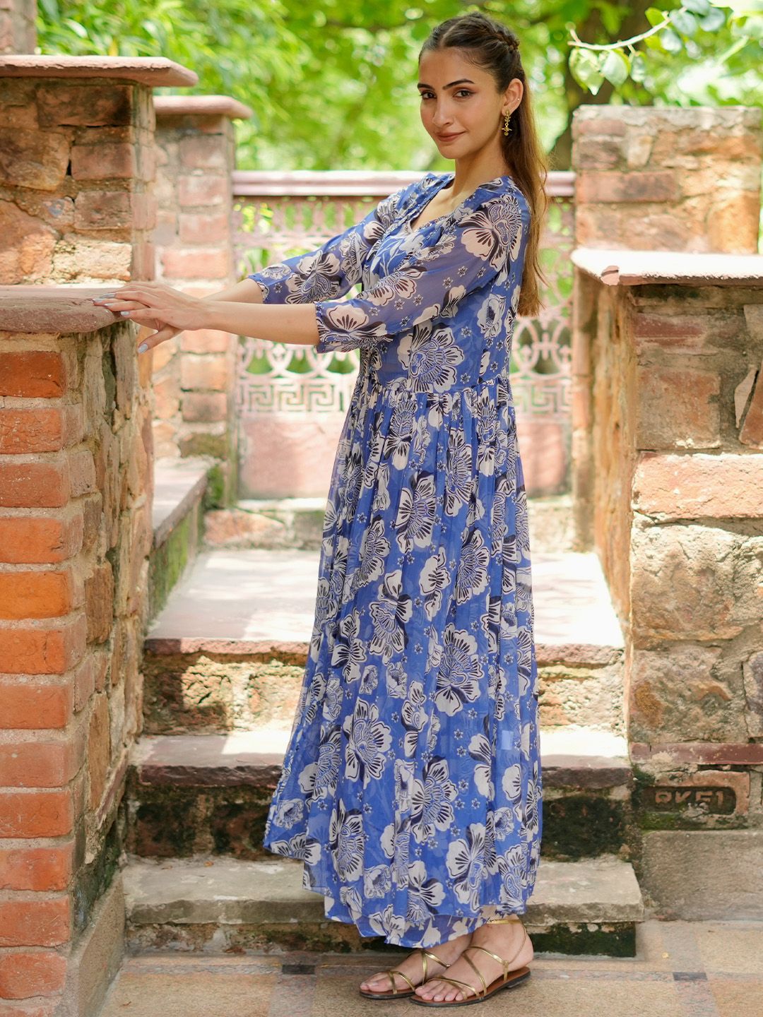 Libas Women floral Printed Tunic, Shrug & Palazzos Co-Ords Co-Ords