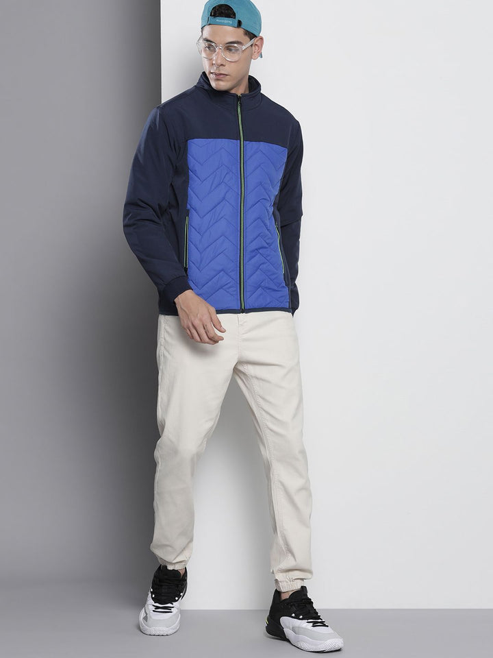 The Indian Garage Co Men Colourblock Zip-Front Bomber Jacket