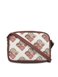 ZOUK White Women Ethnic Motifs Printed Structured Sling Bag