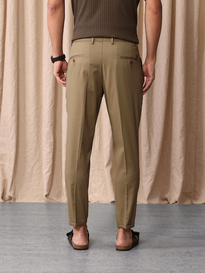 Mr Bowerbird Men Tailored Fit Vintage Pleated Trousers