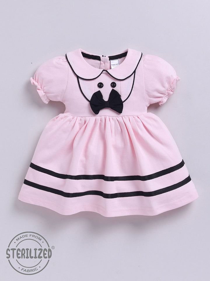 Moms Love Infant Girls Peter Pan Collar Puff Sleeve Fit & Flare Dress