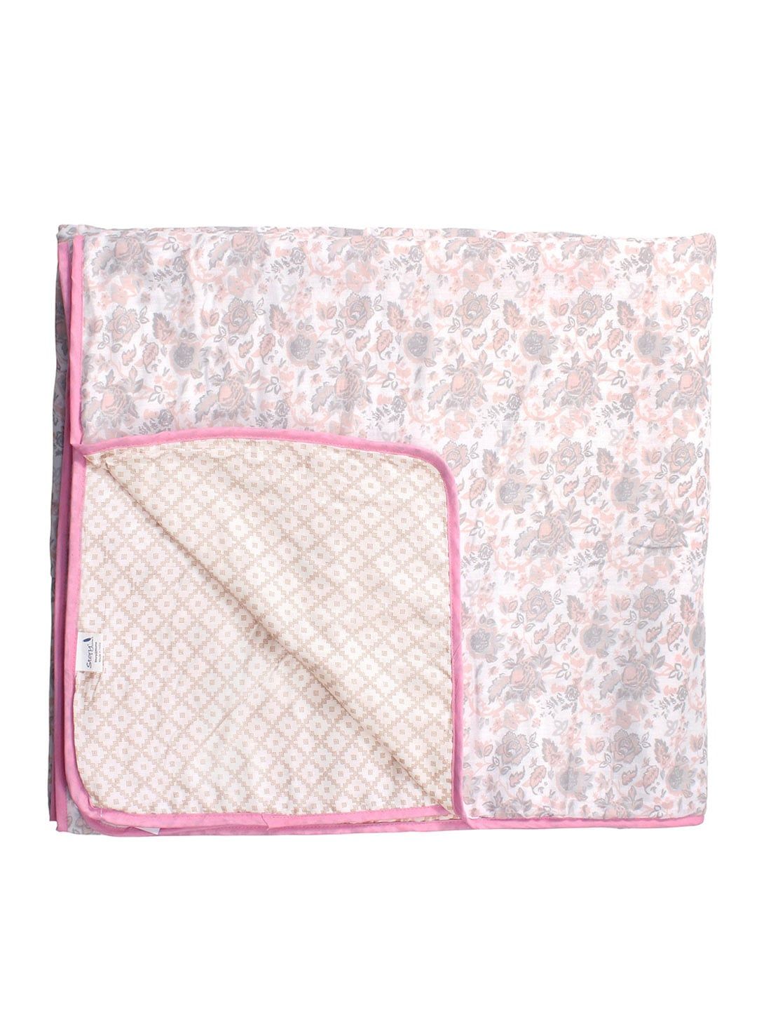 Story@home Pink & White Floral Mild Winter 150 GSM Double Bed Dohar