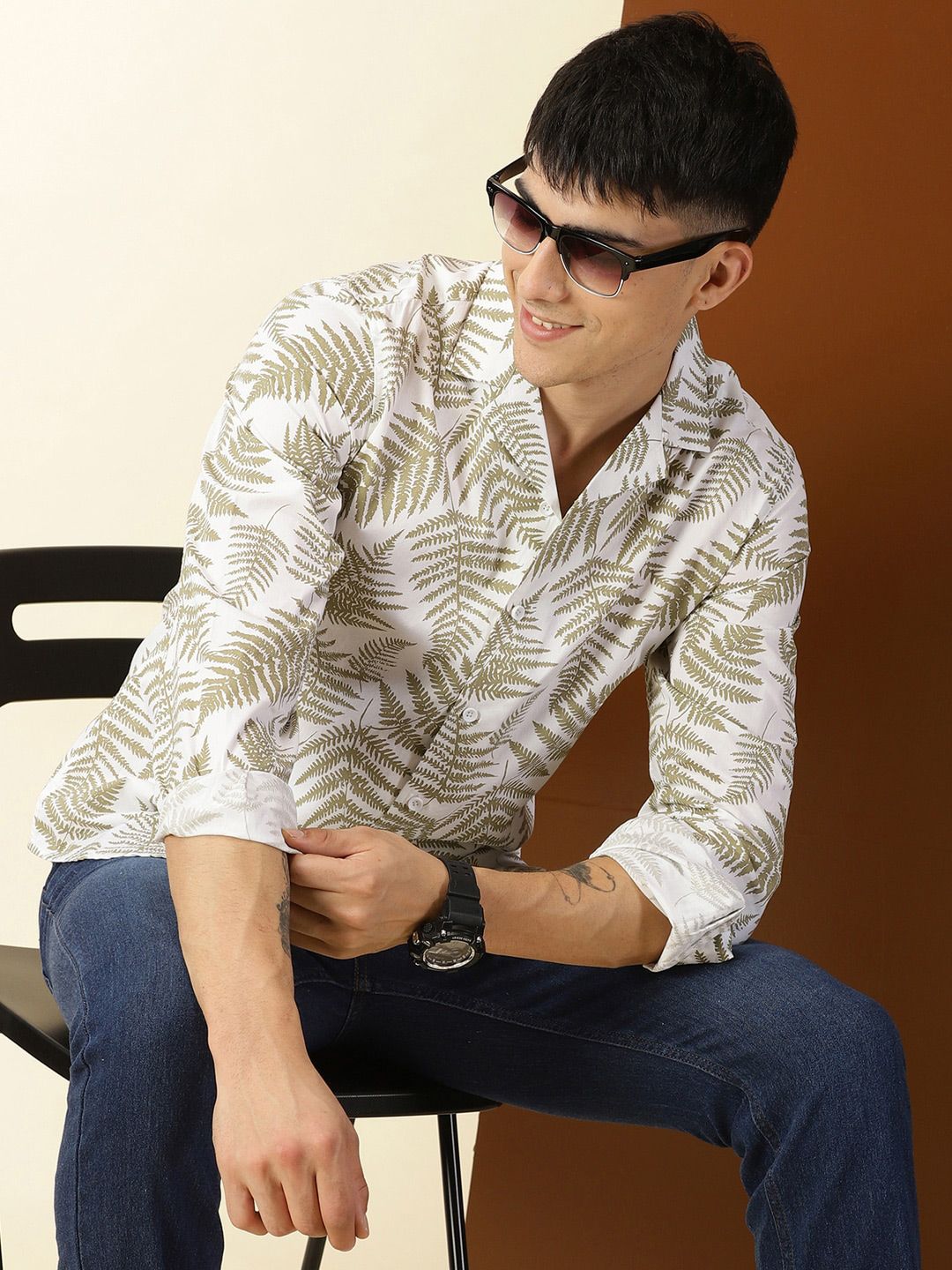Thomas Scott Classic Fit Floral Printed Casual Pure Cotton Shirt