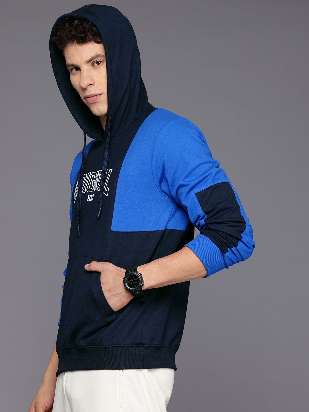 HRX by Hrithik Roshan Typography Print Hooded Sweatshirt