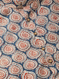 See Designs Men Beige & Blue Printed Kurta with Churidar