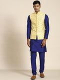 SOJANYA Men Navy Blue Kurta dengan Churidar
