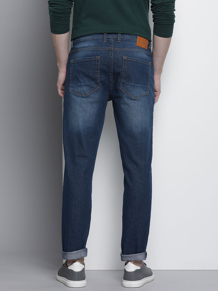 The Indian Garage Co Men Slim Fit Mildly Distressed Light Fade Stretchable Jeans