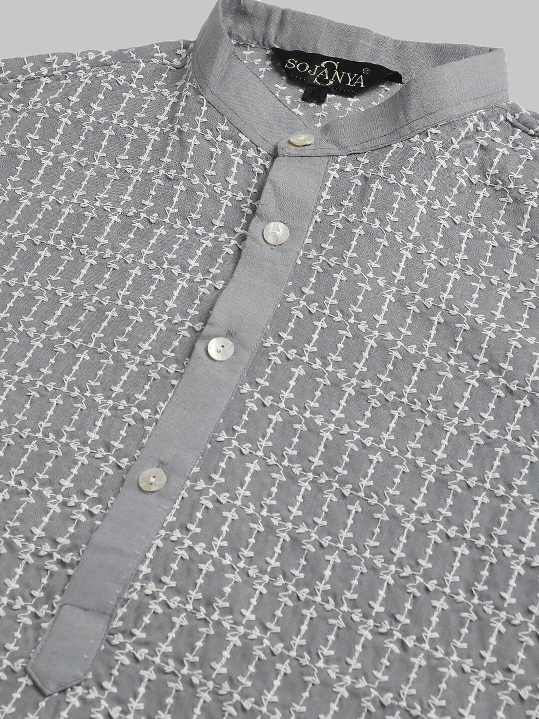SOJANYA Embroidered Pure Cotton Kurta with Churidar