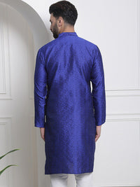 SOJANYA Floral Woven Design Mandarin Collar Kurta