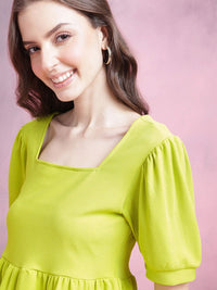 DressBerry Puff Sleeve Peplum Top