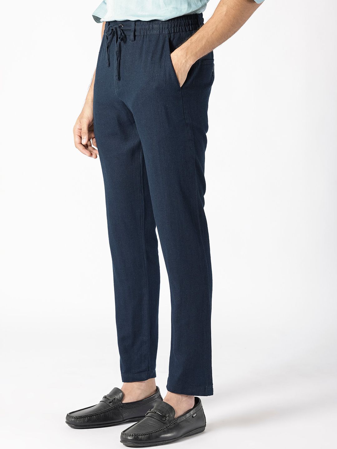 RARE RABBIT Men Slim Fit Cotton Trousers
