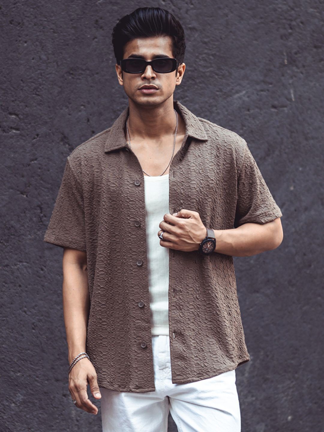 Powerlook Men Textured Casual Shirt