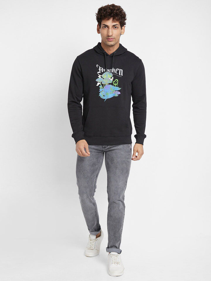 Being Human Typography Printed Hooded Cotton Pullover