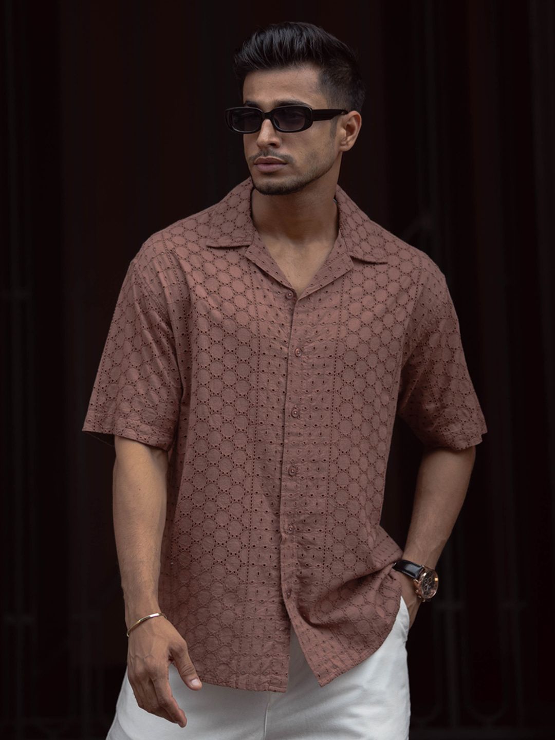 Powerlook Men Geometric Printed Spread Collar India Slim Casual Shirt