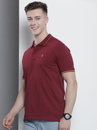 The Indian Garage Co Men Solid Polo Collar T-shirt