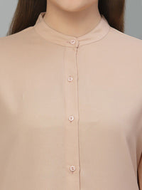 Style Quotient Women Nude-Coloured Formal Shirt