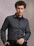 LOCOMOTIVE Abstract Printed Pure Cotton Slim Fit Casual Shirt