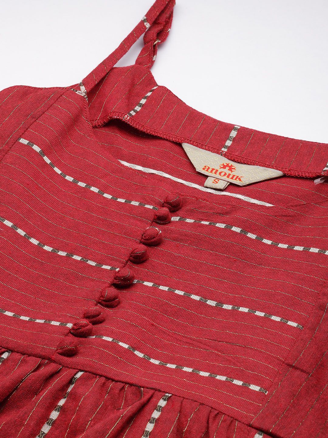 Anouk Women Woven Design A-Line Kurta With Trousers & Printed Dupatta