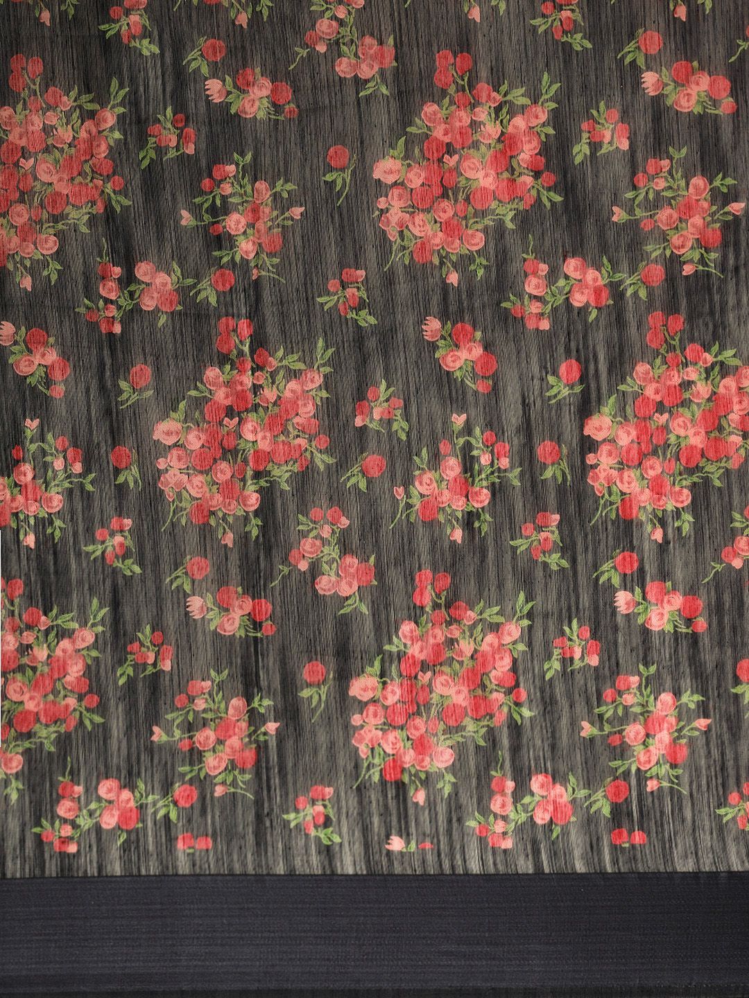 Saree mall Grey & Pink Floral Print Silk Cotton Saree