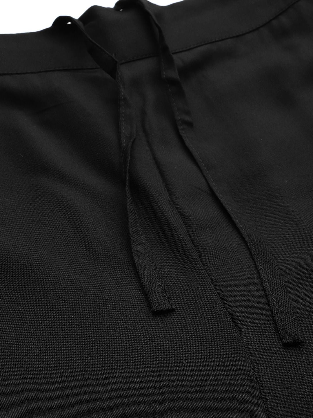 W Women Black Solid Flared Palazzos