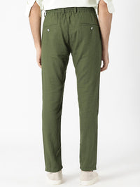 RARE RABBIT Men Linac Drawstring Slim Fit Cotton Trouser